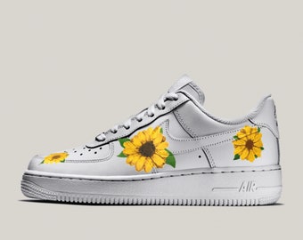 Custom Air Force 1 Sun Flower | AF1 Custom Snake Sun Flower | Custom Shoes Custom Sun Flower