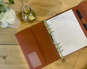 Navulbare leren dagplanner: notitieboek ongedateerd