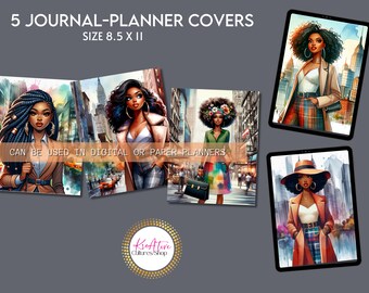 Schwarze Frau Journal Covers, Planer Covers, Afro Notebook Covers, Bundle