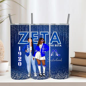 Zeta Tumbler Wrap, Black Woman Tumbler Wrap, Sublimation, PNG Digital File, 20oz Skinny Tumbler Design, Instant Download