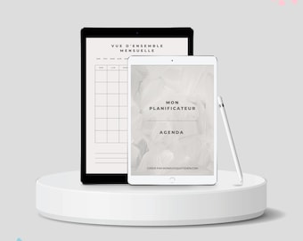 Mein Planer | Undatierter digitaler Agenda-Kalender zum Ausdrucken auf Französisch für die tägliche Organisation, digitaler PDF-Planer