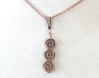 Aang Air Tribe Inspired Copper Pendant Necklace