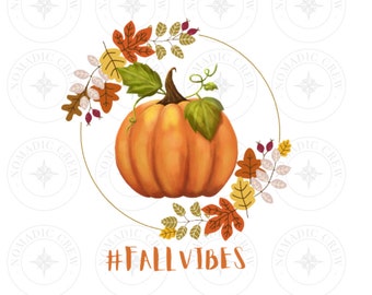 Fall vibes calabazas png descarga de diseño de sublimación, otoño png, hola otoño png, otoño png, hojas de otoño png, descarga de diseño de sublimación