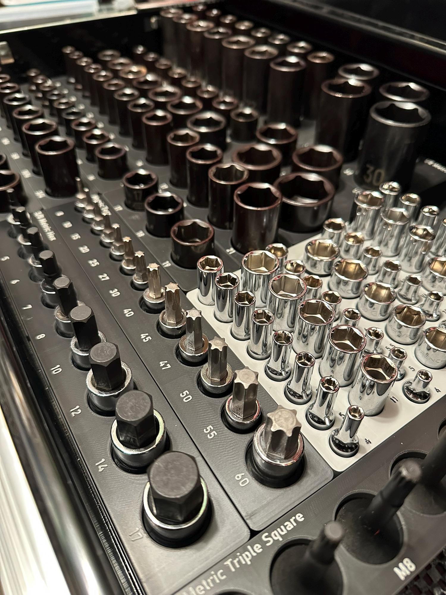 Gridfinity Socket Set Organizer 1/2", 3/8", 1/4"shallow Impact/drive ...