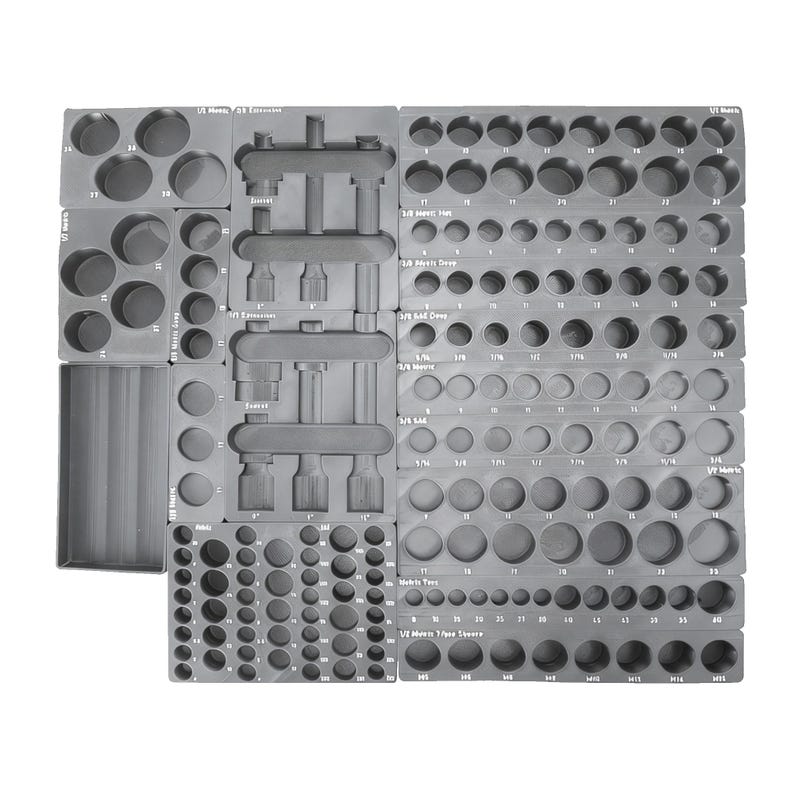Gridfinity Socket Set Organizer 1/2", 3/8", 1/4"shallow Impact/drive ...