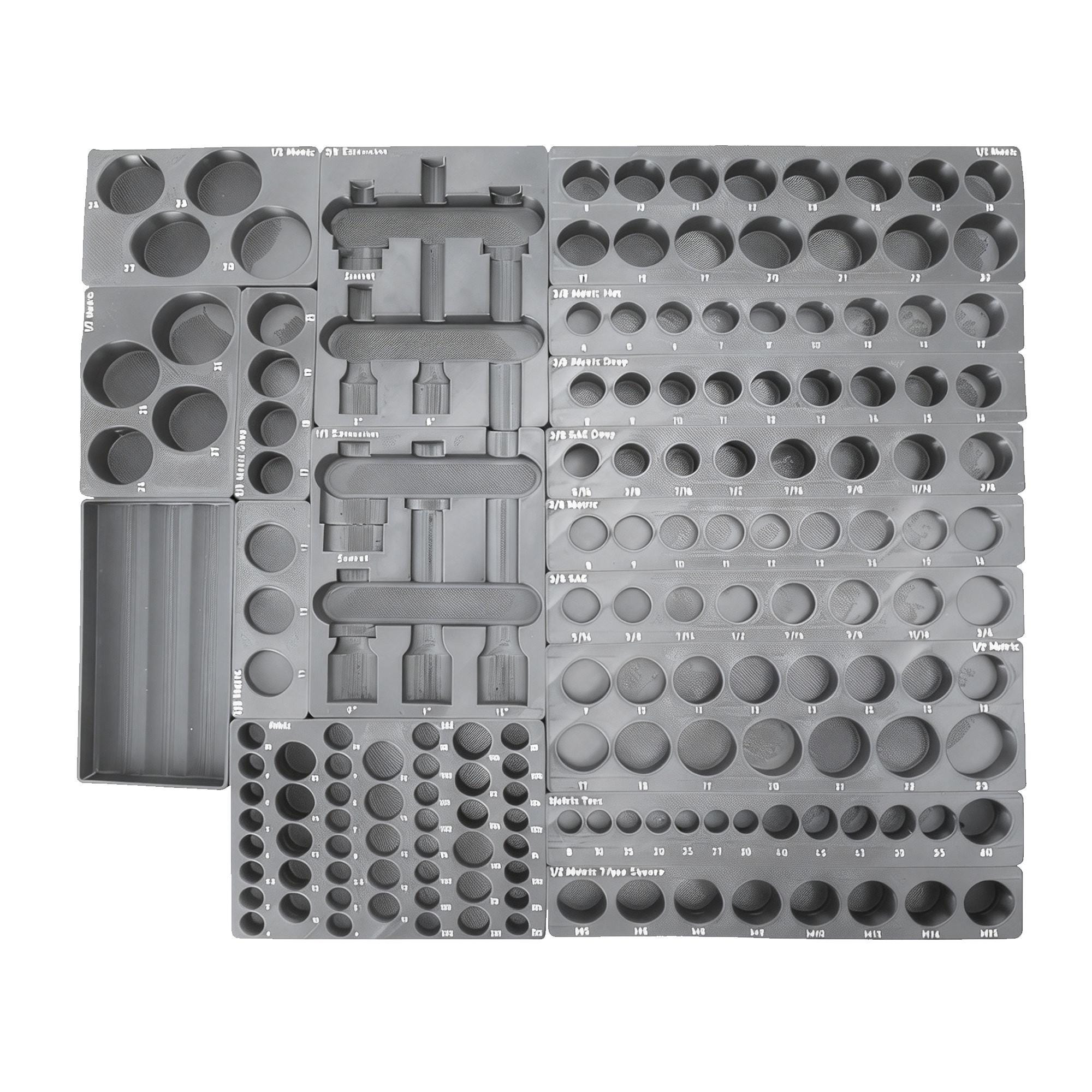 Gridfinity Socket Set Organizer 1/2", 3/8", 1/4"shallow Impact/drive ...