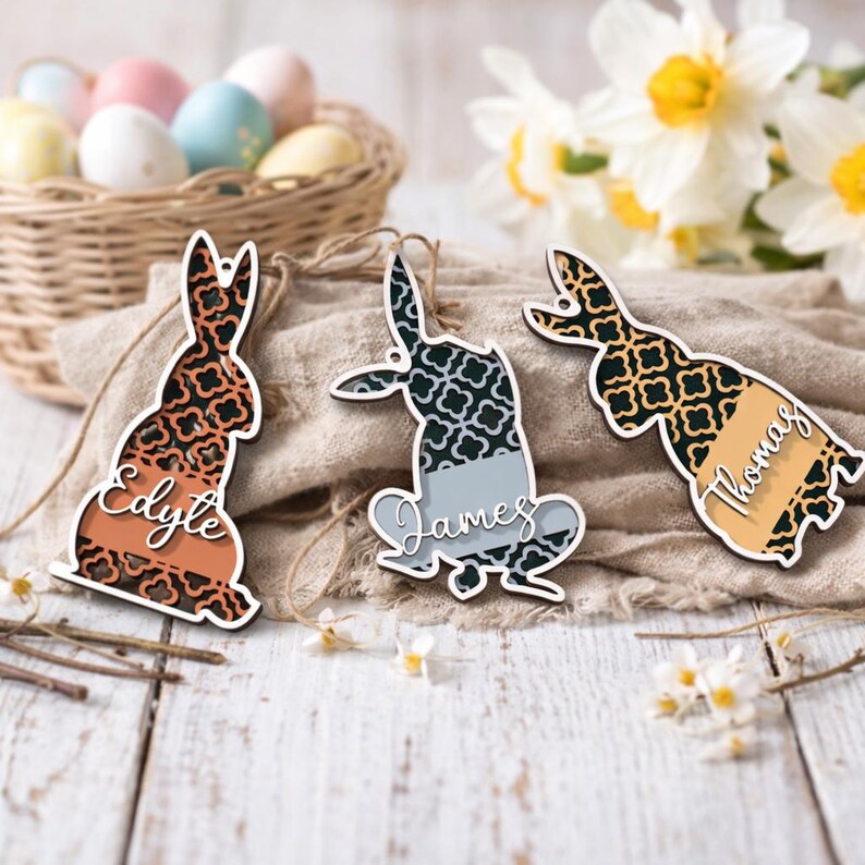 Stuffer Svg Personalized Easter Egg Tag Svg, Custom Name Wooden Basket Stuffer ...