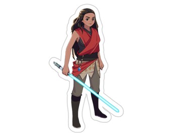 Jedi Vaiana-klistermärke | Jedi Knight | Star Wars | Walt Disney World | Disney Princess | Crossover Fandom | Vinylklistermärke | Vattenflaskkonst
