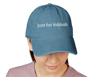 just for kiddush Denim Hat | embroidered baseball cap, JFK back monogram