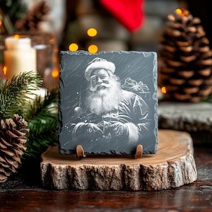 Santa Claus PNG for CNC Laser Engrave, Laser Burn, Glowforge File, Lightburn File, Slate Coasters, Digital Design PNG, Illusion Laser