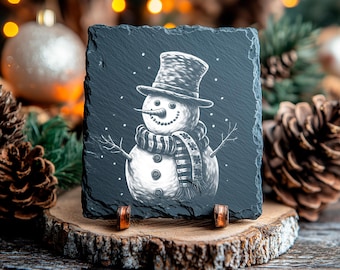 Snwoman PNG for CNC Laser Engrave, Laser Burn, Glowforge File, Lightburn File, Slate Coasters, Digital Design PNG, Illusion Laser