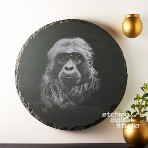 Gibbon PNG for CNC Laser Engrave, Laser Burn, Animals, Lightburn, Slate ...