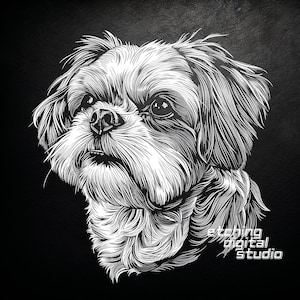 Shih Tzu hondenras leisteen PNG | Leistenen onderzetters gegraveerd | Leisteenborden etsen | DIY-huisdecoratie | Lasergraveerbestand | CNC-routerbestanden