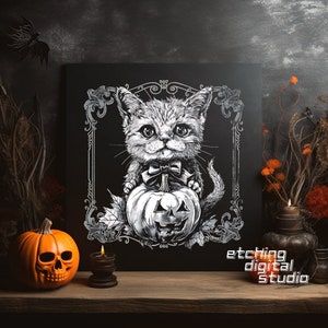 Halloween leisteen PNG | Leistenen onderzetters gegraveerd | Leisteenborden etsen | DIY-huisdecoratie | Lasergraveerbestand | CNC-routerbestanden
