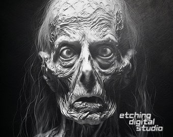 Halloween PNG for CNC Laser Engrave, Laser Burn, Glowforge File, Lightburn File, Slate Engraving, Digital Design PNG, Illusion Laser