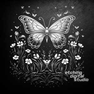 Butterfly Slate PNG | Slate Coasters Engraved | Slate Boards Etching | DIY Home Decor | Laser Engraving File | Cnc Router Files