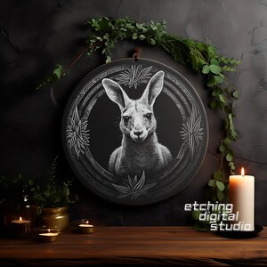 Känguru PNG für CNC-Lasergravur, Laserbrennen, Glowforge-Datei, Lightburn-Datei, Schiefergravur, digitales Design PNG, Illusionslaser
