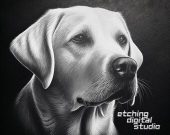 Labrador Retriever PNG for CNC Laser Engrave, Laser Burn, Glowforge, Lightburn File, Slate Engraving, Digital Design PNG, Illusion Laser