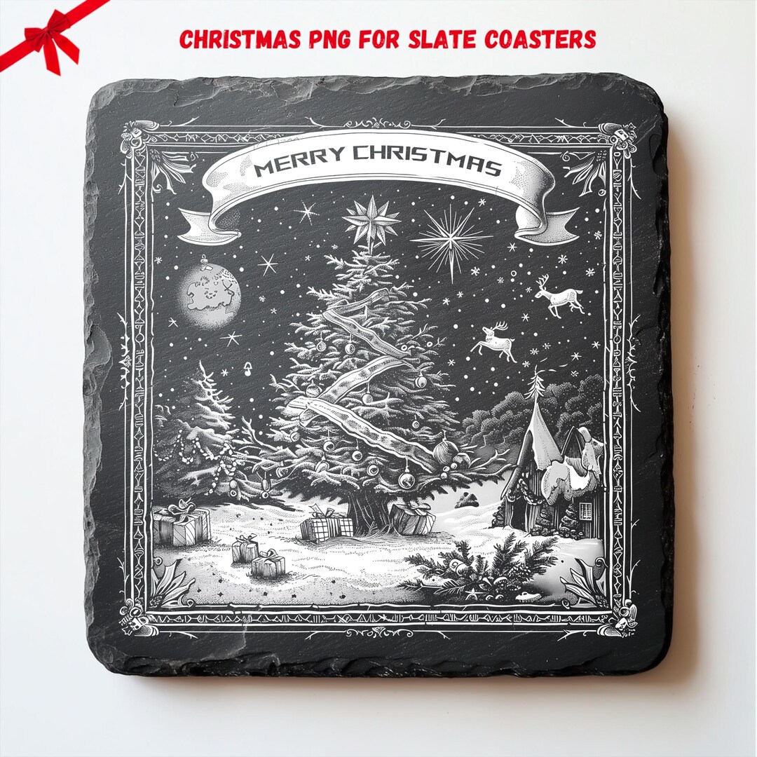 Merry Christmas PNG for CNC Laser Engrave, Laser Burn, Glowforge File ...