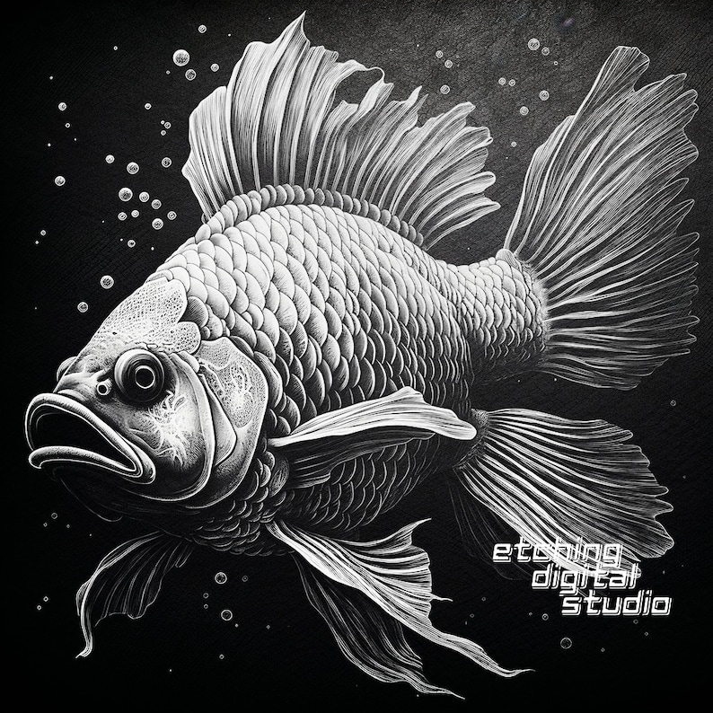 Fish PNG for CNC Laser Engrave, Laser Burn, Glowforge File, Lightburn ...