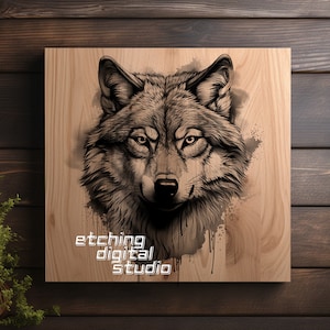 Wolf PNG for CNC Laser Engrave, Laser Burn, Glowforge File, Lightburn File, Wood Engraving, Digital Design PNG, Illusion Laser