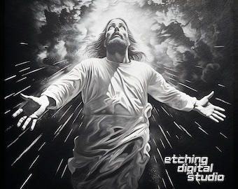 Jesus PNG for CNC Laser Engrave, Laser Burn, Glowforge File, Lightburn File, Slate Engraving, Digital Design PNG, Illusion Laser