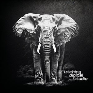 Elephant PNG for CNC Laser Engrave, Laser Burn, Glowforge File, Lightburn File, Slate Engraving, Digital Design PNG, Illusion Laser
