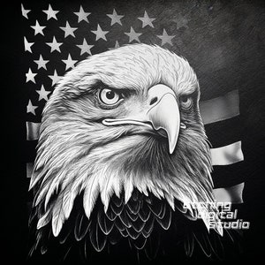 Eagle America PNG per incisione laser CNC, bruciatura laser, file Glowforge, bruciatura, sottobicchiere in ardesia, router CNC, laser illusione, disegno di incisione