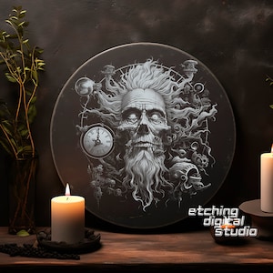 Clockmaker PNG for CNC Laser Engrave, Laser Burn, Glowforge File, Lightburn File, Slate Engraving, Digital Design PNG, Illusion, Halloween