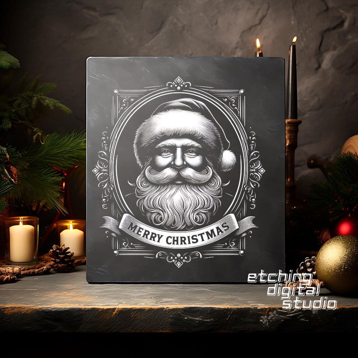 Merry Christmas PNG for CNC Laser Engrave, Laser Burn, Glowforge File ...
