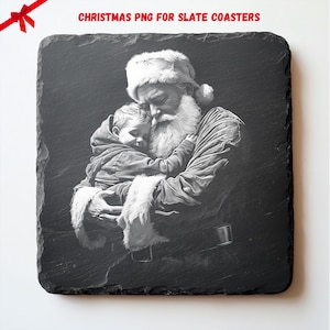 Santa Claus Hug PNG pour gravure laser CNC, gravure laser, fichier Glowforge, fichier Lightburn, gravure sur ardoise, conception numérique PNG, laser illusion