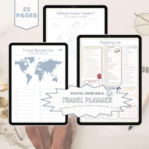 Travel Planner- Editable and Printable Travel Planner Template -easy to download Travel Itinerary Organizer