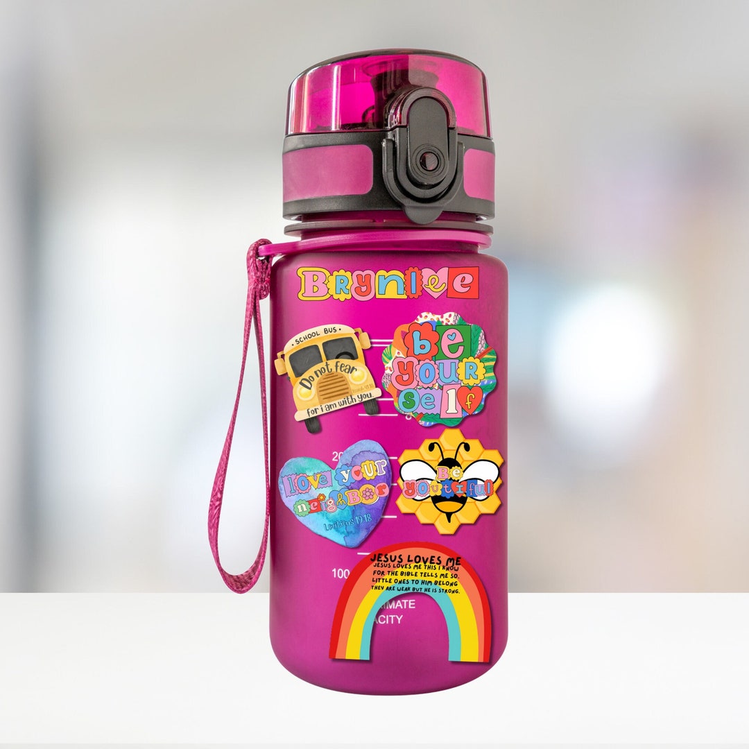 Die Cut Water Bottle Sticker Bundle With Custom Name Sticker Etsy