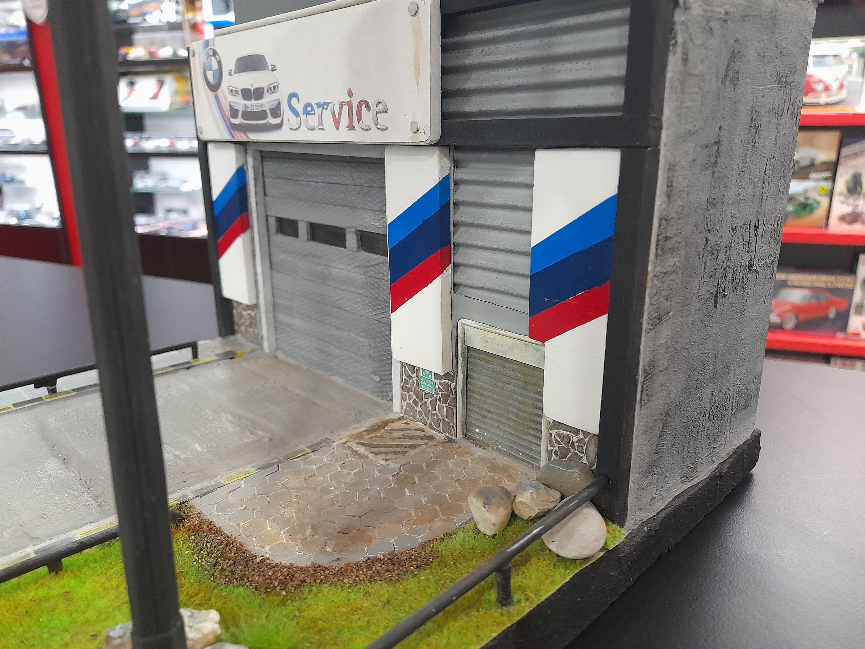 Bmw Car Garage Scale Diorama, Luxury Car Handmade Miniature Gift for ...