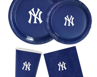 NYC Birthday Party Supplies Set Plates Napkins Cups Tableware, NY Party Plates Set, City Party Plates, Sports Party Plates Kit for 12