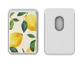 Lemon Tree Magsafe Wallet, Magnetic Citrus Wallet fits iPhone 16, iPhone 14, iPhone 13 Pro Max Plus Mag Safe