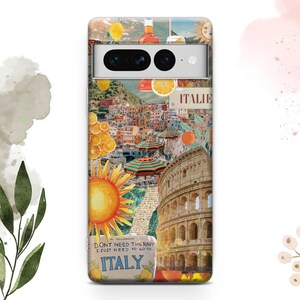 Italy Collage Phone Case Italian Restaurant Cover fits Samsung A15 iPhone 13 iPhone 14 MagSafe Case Samsung s23  A53 S21 Google Pixel 8A