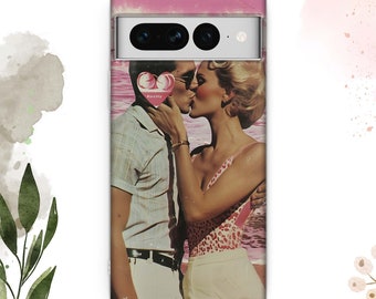 Him and Her Collage Art Handyhülle, Love Scrapbook passend für iPhone 11 12 13 Mini 14 15 Pro Max Mini Tough Case Pixel 6 7 Galaxy 22 Samsung A53