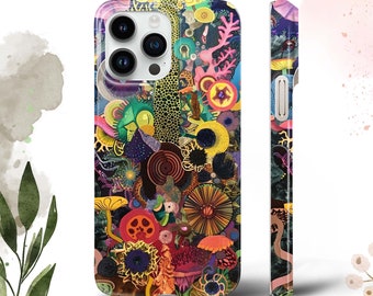 Coque de téléphone psychédélique trippy, couleurs de la coque pour iPhone 15 Pro, iPhone 14 Pro Max, Samsung s23, Samsung A15, A53, S21, Google Pixel 8 Redmi