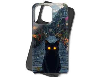 Lofi Anime Cat Phone Case Japanese Art Cover fits iPhone 16 Pro, iPhone 15, Samsung S24 ultra, S21, S23 Ultra, Google pixel 9, 7 Pro