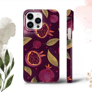 Coque de portable grenade et fruits exotiques pour iPhone 15, 14, 13, 12, 11, Samsung S23Ultra, S22, S21FE, A54, A34, A14, Google Pixel 8A, 7A