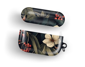 Vintage AirPod Case Dark Botanical cover fits AirPod Pro Case, Samsung buds case, Google Pixel Buds Case, Personalized AirPods