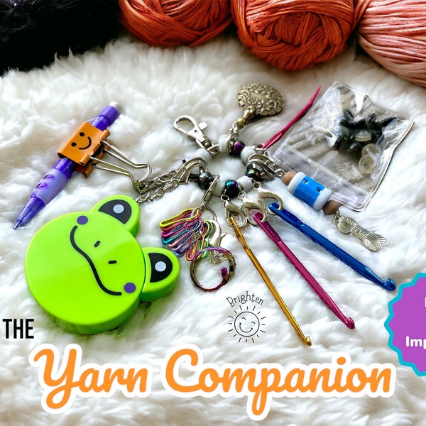 The Deluxe Yarn Companion Utility Keychain, Crochet Notions and Tools Keychain, Knitting Accessories Kit, Fun Gift For Knit or Crochet Lover