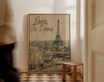 Paris, Je T'aime: A Vintage Painting Digital Art