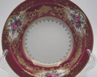 Krönung von Craftsman Japan Gold Schriftrollen mit Blumensprays umrandeten Desert Bowl