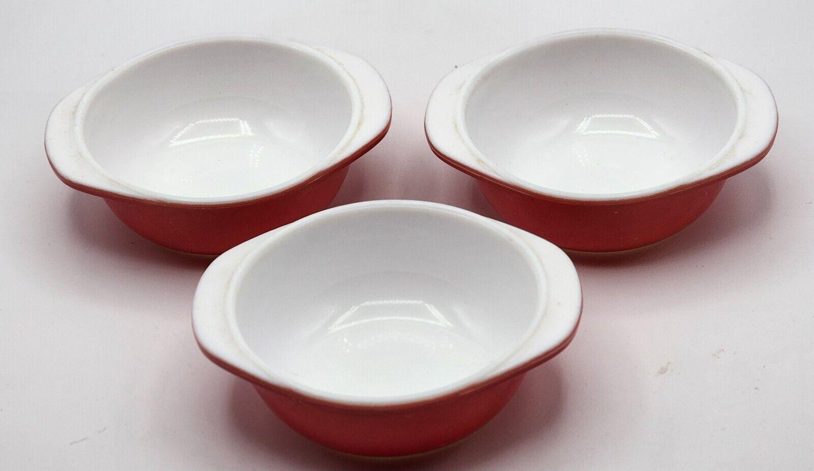 Vintage Pyrex Flamingo Pink Ovenware Small Casserole 080-8 Oz Bowls 3 ...