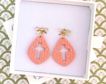 Cross Earrings | Handmade Clay Earrings