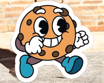 Running Cookie Sticker: Waterproof Vinyl Decal for Laptop, Water Bottle