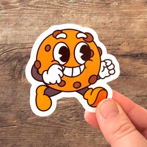 Running Cookie Sticker – Cute Food Decal for Laptops & Water Bottles | Waterproof Vinyl | Handmade