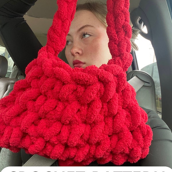 Chunky Crochet Bag Pattern, Quick Chunky purse pattern, Cute Crochet Gift, DIY Crochet Bag Pattern, Spring Crochet Shoulder Bag Pattern